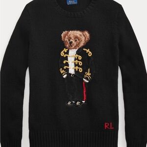 Ralph Lauren Black Sweater with Bear Design